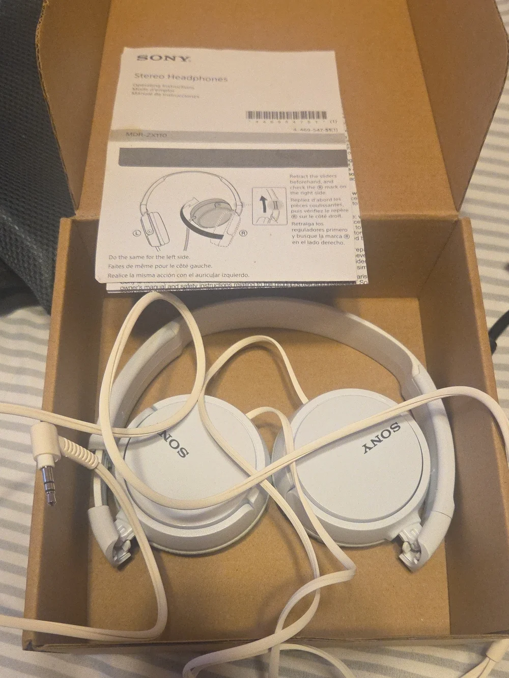 Sony White Foldable On-Ear Headphones